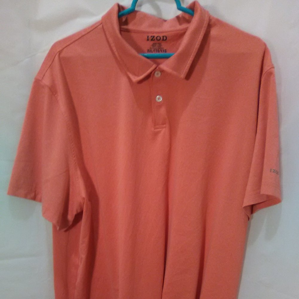 Izod Men's Short Sleeve Polo Shirt Color Orange Size XXL